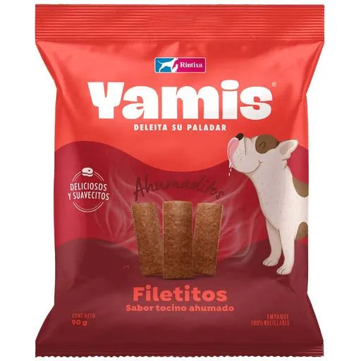 YAMIS FILETITOS AHUMADITOS SABOR TOCINO AHUMADO 90g