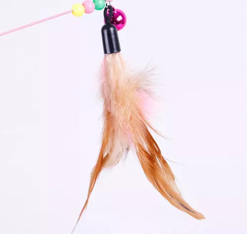 Juguete Vara Para Gatos Con Plumas Wuufu Interactiva Color Vara con pluma