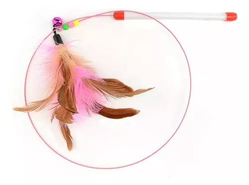 Juguete Vara Para Gatos Con Plumas Wuufu Interactiva Color Vara con pluma