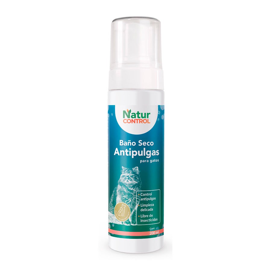 SHAMPOO NATUR CONTROL BAÑO EN SECO ANTIPULGAS PRA GATOS 200ml