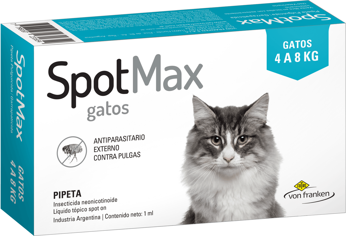 PIPETA ANTIPULGAS SPOTMAX PARA GATOS (4 A 8KG)