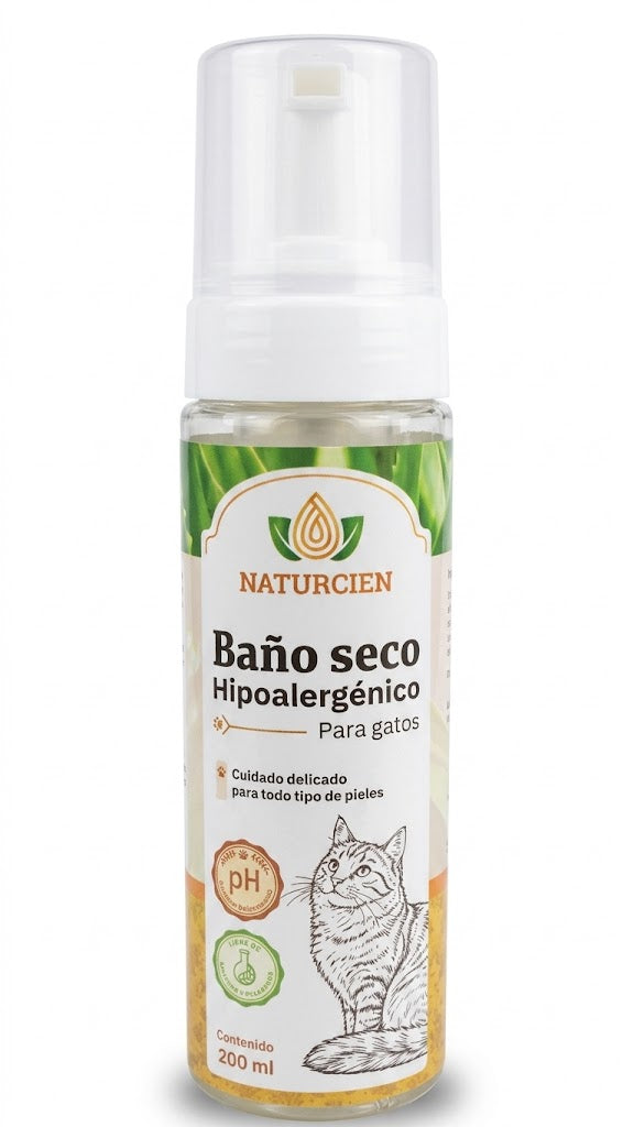 SHAMPOO NATURCIEN BAÑO SECO HIPOALERGÉNICO PARA GATOS 200ml