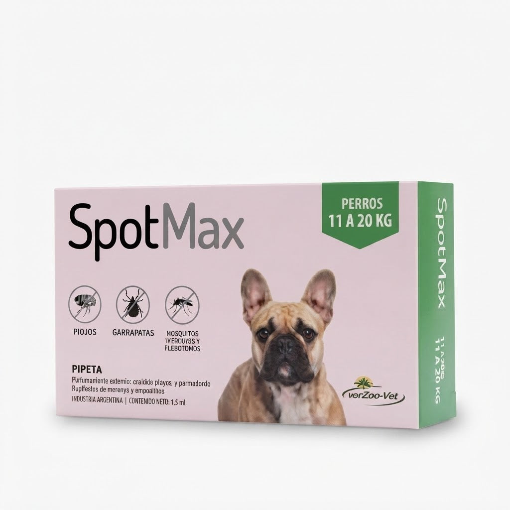 PIPETA ANTIPULGAS Y GARRAPATAS SPOTMAX PARA PERROS (11 a 20kg)
