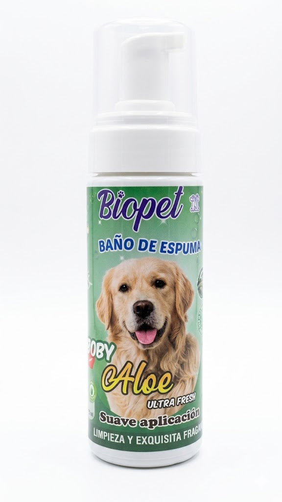 SHAMPOO BIOPET BAÑO DE ESPUMA CON ALOE 180ml