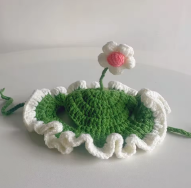 GORRITO FLOR VERDE PARA GATO