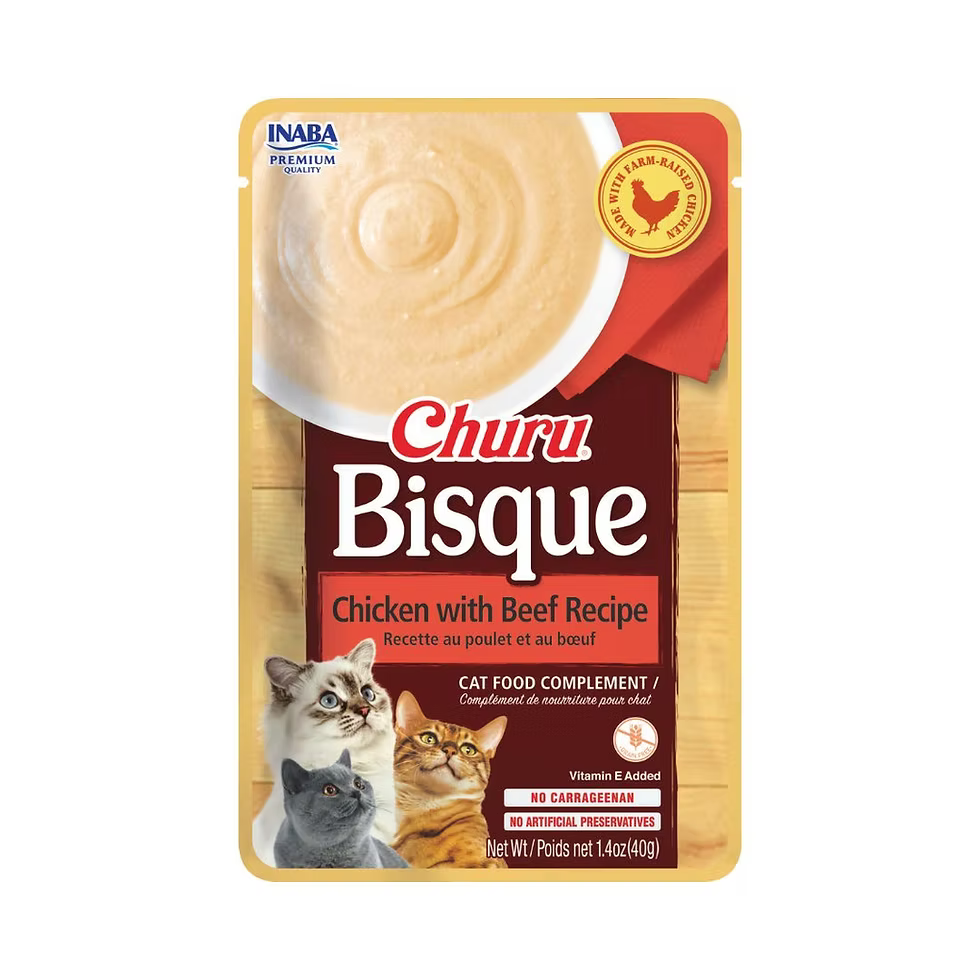 CHURU BISQUE SABOR POLLO CON CARNE PARA GATO