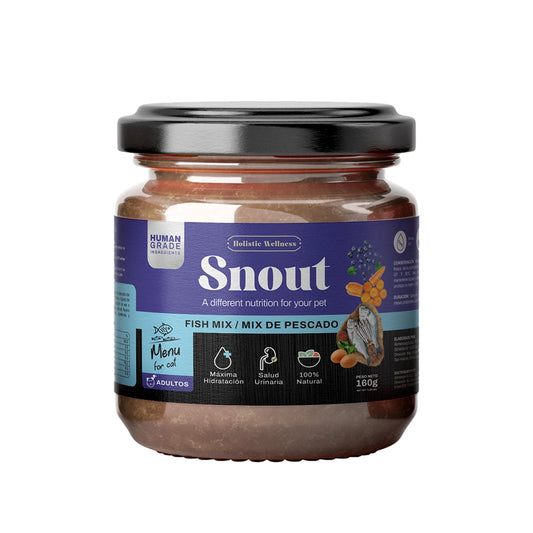 Comida premiun en frasco Snout para gato de Atún y Anchoveta
