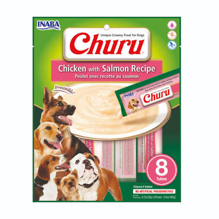 Churu para Perro Sabor Salmón – 8 Unidades Snack Cremoso