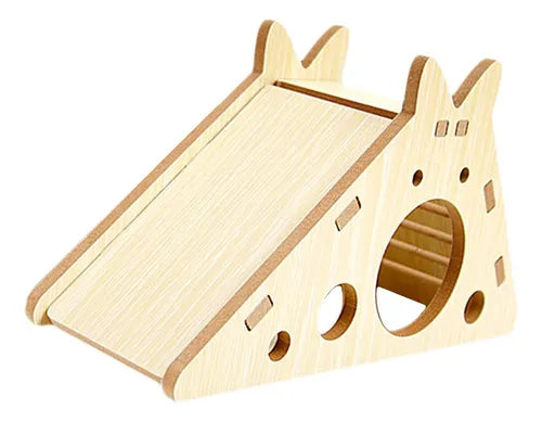 CASITA CON TOBOGÁN DE MADERA HÁMSTER