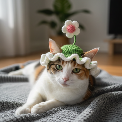 GORRITO FLOR VERDE PARA GATO