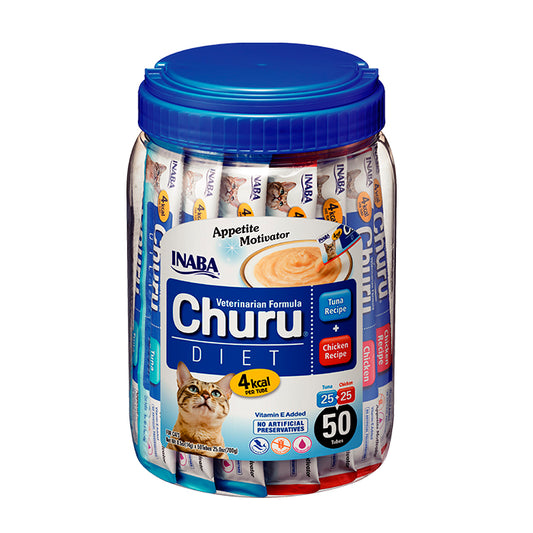 CHURU DIET SABOR ATÚN Y POLLO PARA GATOS x50 UNIDADES