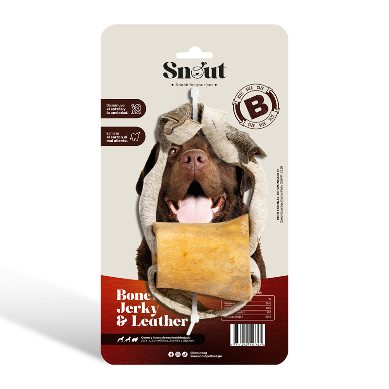SNOUT CUERO Y HUESO DE RES DESHIDRATADO TALLA B