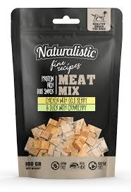 SNACKS NATURALISTIC MEAT MIX TROCITOS SABOR POLLO CON BAYAS DE GOJI Y PATO CON ARANDANOS