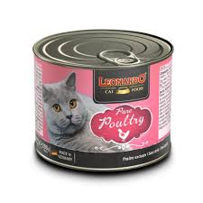 ALIMENTO HÚMEDO PARA GATOS LEONARDO PURO EN AVE 200g