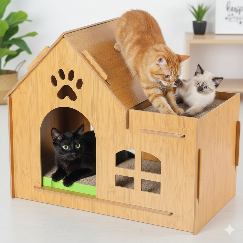 CASA RASCADOR PARA GATOS