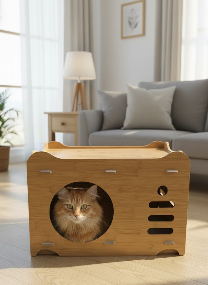 RASCADOR CASA DE MADERA MODELO 1