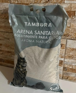 ARENA PARA GATO TAMBORA CON PERLAS AROMATIZANTES OLOR NATURAL 5 KILOS