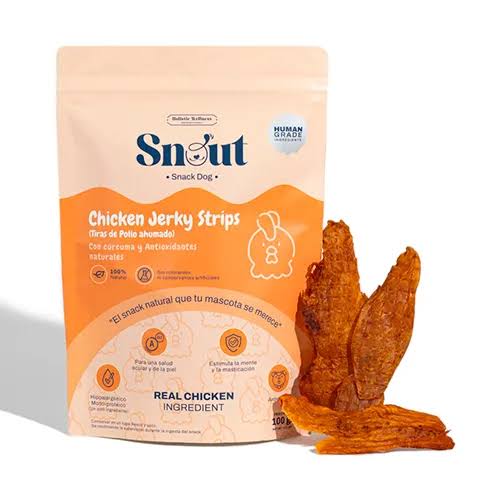 SNOUT TREATS CHICKEN STRIPS AHUMADAS 100GR | SNACK PARA PERROS