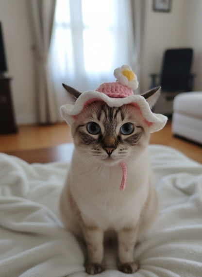 GORRITO FLOR ROSA PARA GATO