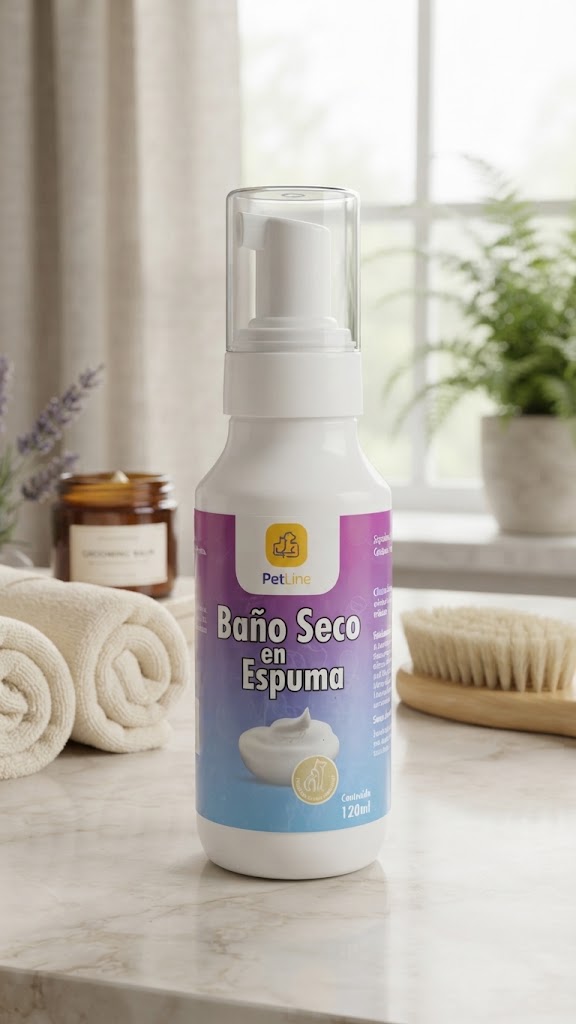 SHAMPOO PETLINE BAÑO SECO EN ESPUMA 120ml