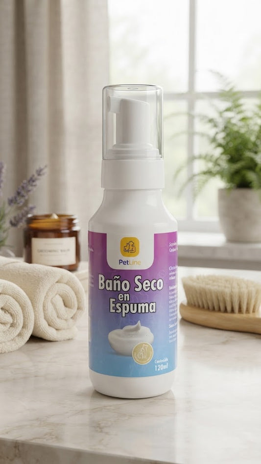 SHAMPOO PETLINE BAÑO SECO EN ESPUMA 120ml